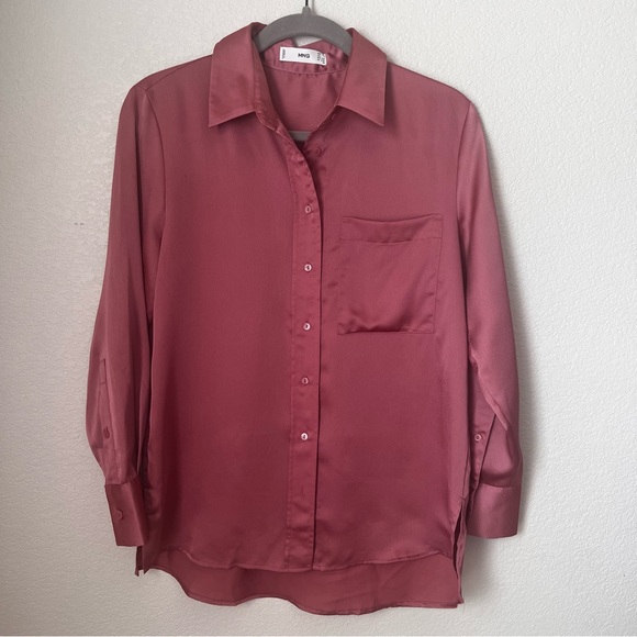 Mango Satin BLOUSE - Picture 1 of 8